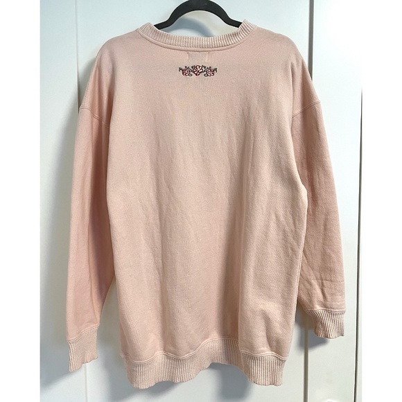 Northern Spirit by The Bay Pink Floral Embroidered Cotton Sweatshirt vintage - Picture 4 of 7